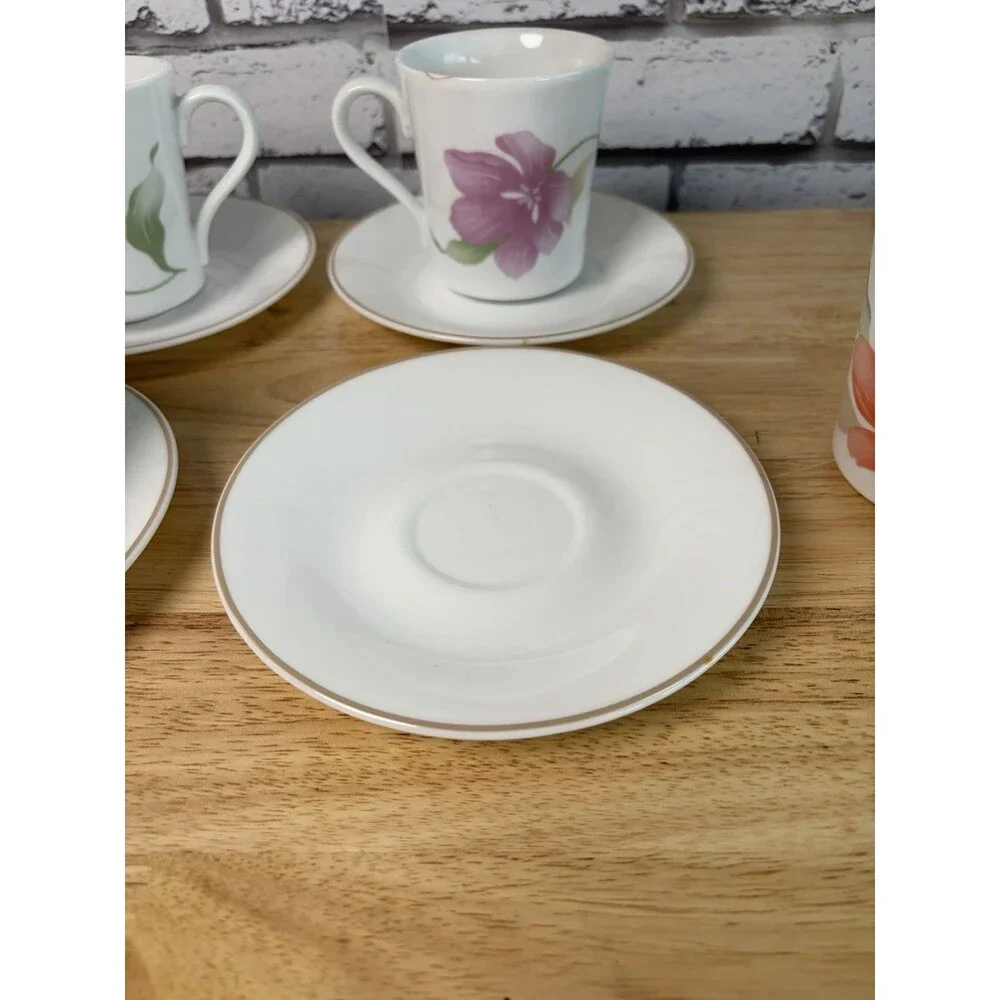 Corelle Corning PACIFICA Mugs And Saucer Set Of 4 Vintage
